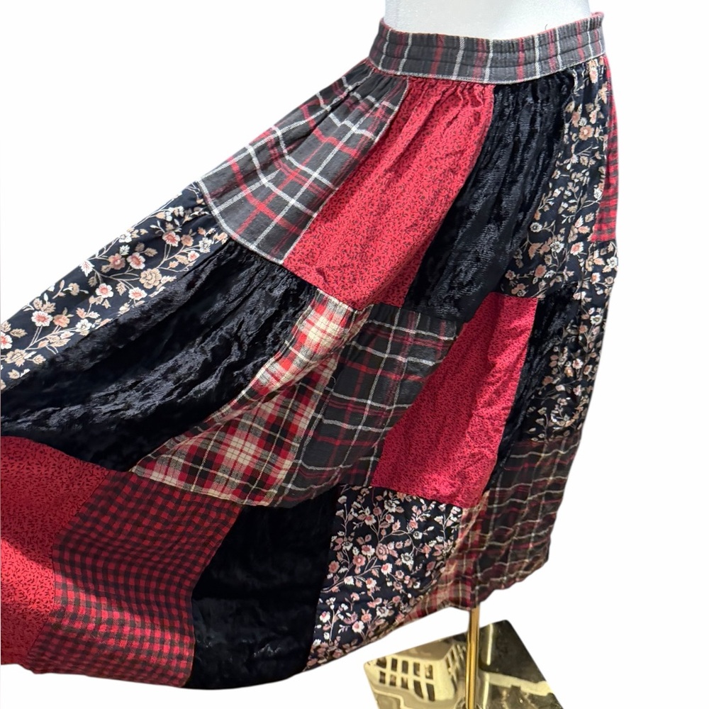 Patchwork Tiered Peasant Bohemian Cottagecore Max… - image 1